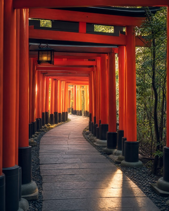 Fushimi Inari torii gate path in Kyoto