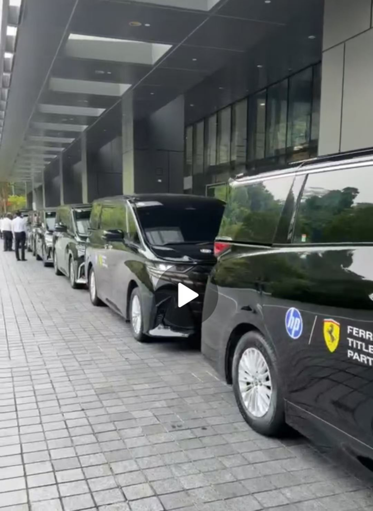 AmyExpress chauffeured vehicles prepared for Singapore Grand Prix client transportation